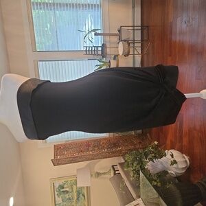 Vintage Ann Lawrence Womens Bow Tie Strapless Black Cocktail Party Dress Size 4